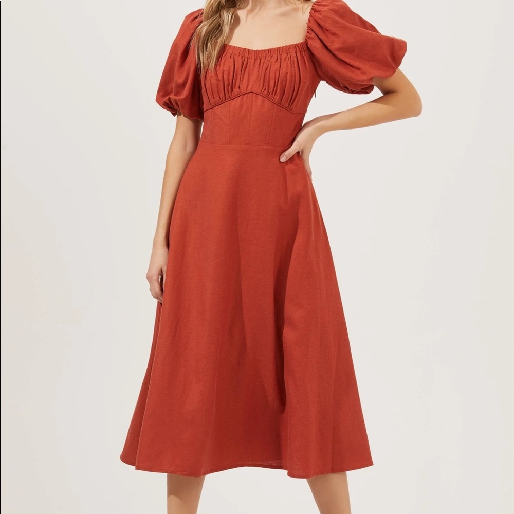 ASTR The Label size large terra cotta Darcy Dress. NWT!